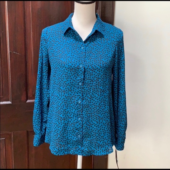 Turquoise Polka-Dot Button Up - Picture 14 of 14